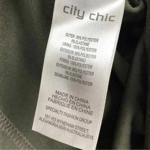 City Chic Thyme Suede Faux Wrap Dress Olive Green Khaki Plus Size S 16 -NWT New - Picture 9 of 11